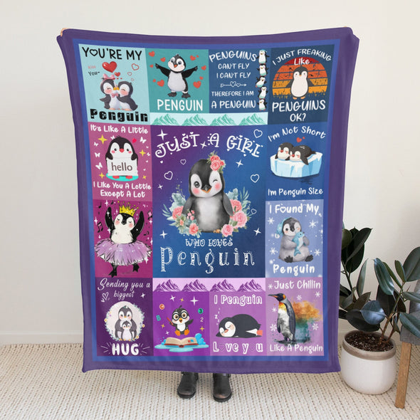 Penguin Blanket Fleece Throw Blanket Super Soft Warm Gifts for Baby Girls Boys Kids Mom Grandma Room Decor