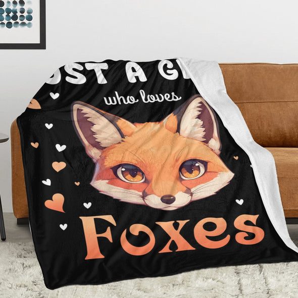 Fox Pattern Blanket Fleece Throw Blanket Super Soft Warm Gifts for Baby Girls Boys Kids Mom Grandma Room Decor