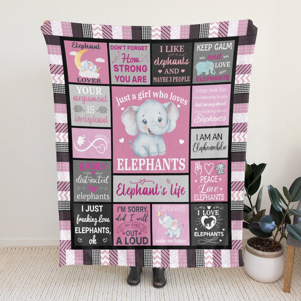 Elephant Blanket Fleece Throw Blanket Super Soft Warm Gifts for Girls Boys Kids Room Decor