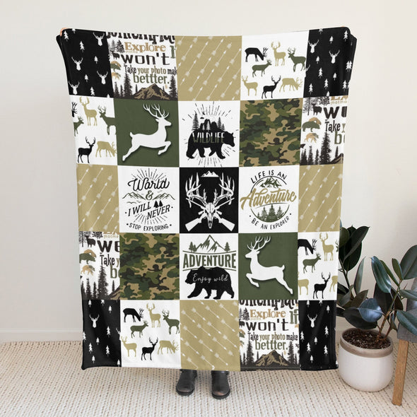 Deer Pattern Blanket Fleece Throw Blanket Super Soft Warm Gifts for Baby Girls Boys Kids Mom Grandma Room Decor
