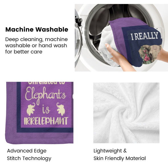 Elephant Blanket Fleece Throw Blanket Super Soft Warm Gifts for Girls Boys Kids Room Decor