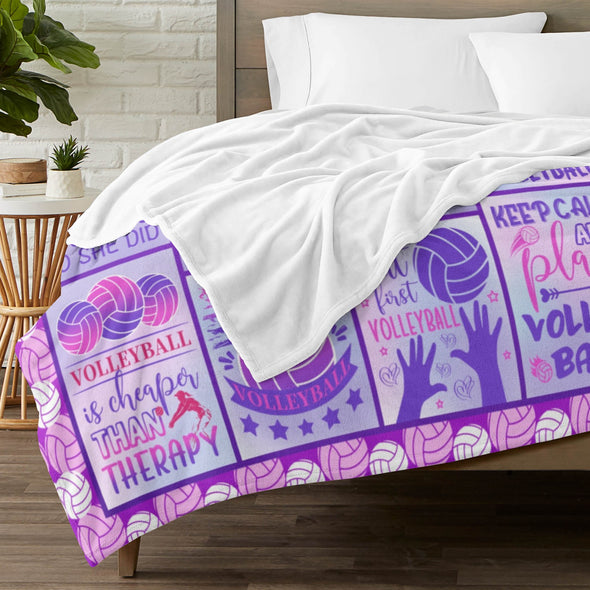 Volleyball Pattern Blanket Fleece Throw Blanket Super Soft Warm Gifts for Baby Girls Boys Kids Mom Grandma Room Decor