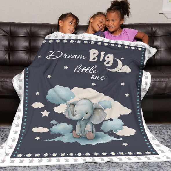 Elephant Blanket Fleece Throw Blanket Super Soft Warm Gifts for Girls Boys Kids Room Decor