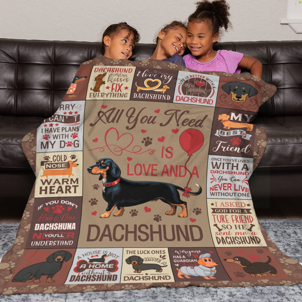 Dachshund Pattern Blanket Fleece Throw Blanket Super Soft Warm Gifts for Baby Girls Boys Kids Mom Grandma Room Decor