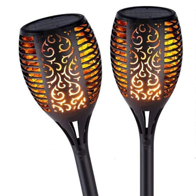 Outdoor Solar Flame Lights, Landscape Solar Torch Lights, Waterproof Flickering Flames Torches Lights