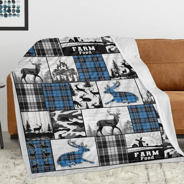 Deer Pattern Blanket Fleece Throw Blanket Super Soft Warm Gifts for Baby Girls Boys Kids Mom Grandma Room Decor