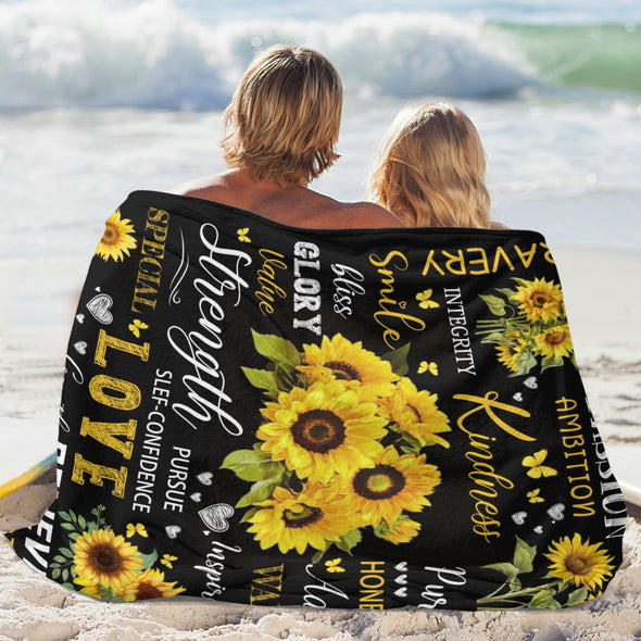 Sunflower Blanket Fleece Throw Blanket Super Soft Warm Gifts for Baby Girls Boys Kids Mom Grandma Room Decor