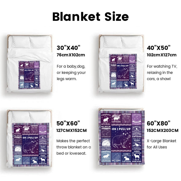 Capybara Pattern Blanket Fleece Throw Blanket Super Soft Warm Gifts for Baby Girls Boys Kids Mom Grandma Room Decor