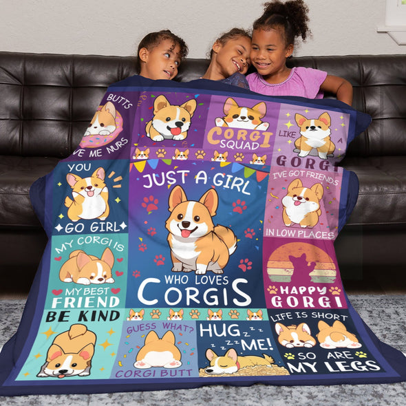 Corgi Blanket Fleece Throw Blanket Super Soft Warm Gifts for Baby Girls Boys Kids Mom Grandma Room Decor
