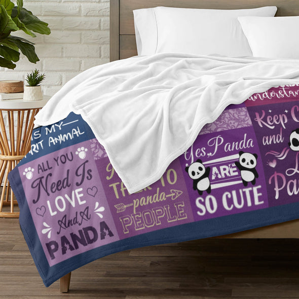 Panda Pattern Blanket Fleece Throw Blanket Super Soft Warm Gifts for Baby Girls Boys Kids Mom Grandma Room Decor