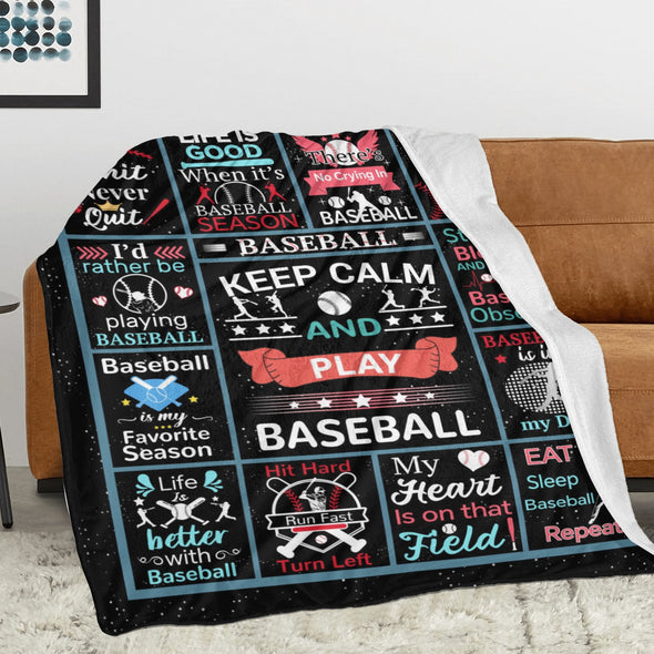 Baseball Pattern Blanket Fleece Throw Blanket Super Soft Warm Gifts for Baby Girls Boys Kids Mom Grandma Room Decor