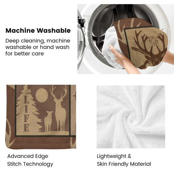 Deer Pattern Blanket Fleece Throw Blanket Super Soft Warm Gifts for Baby Girls Boys Kids Mom Grandma Room Decor