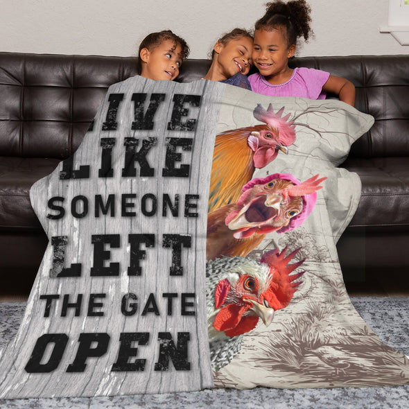 Chicken Pattern Blanket Fleece Throw Blanket Super Soft Warm Gifts for Baby Girls Boys Kids Mom Grandma Room Decor