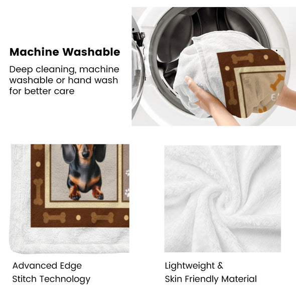 Dachshund Pattern Blanket Fleece Throw Blanket Super Soft Warm Gifts for Baby Girls Boys Kids Mom Grandma Room Decor