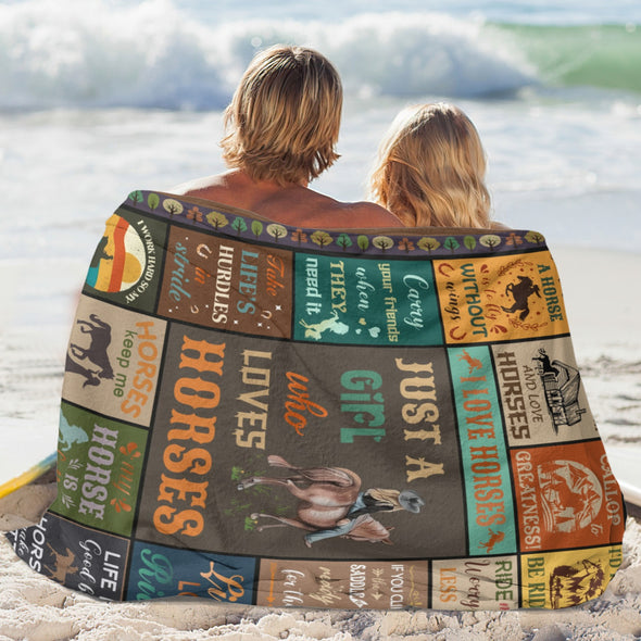 Horse Blanket Gift for Women Girl Who Loves Horses for Sofa Couch Bed Room Birthday Decor Bed Travel