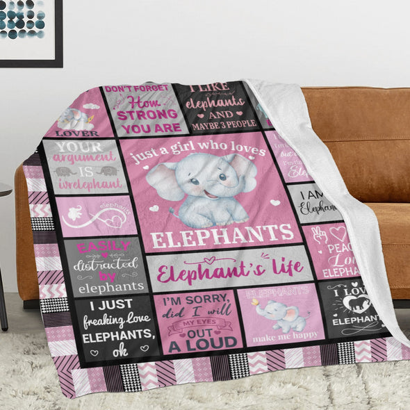 Elephant Blanket Fleece Throw Blanket Super Soft Warm Gifts for Girls Boys Kids Room Decor