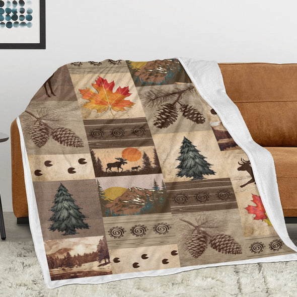 Deer Pattern Blanket Fleece Throw Blanket Super Soft Warm Gifts for Baby Girls Boys Kids Mom Grandma Room Decor