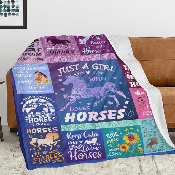 Horse Blanket Gift for Women Girl Who Loves Horses for Sofa Couch Bed Room Birthday Decor Bed Travel