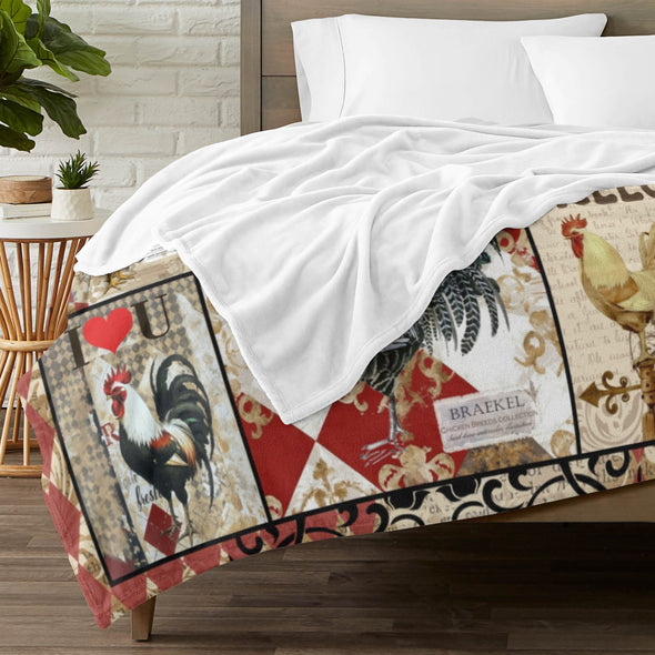 Chicken Pattern Blanket Fleece Throw Blanket Super Soft Warm Gifts for Baby Girls Boys Kids Mom Grandma Room Decor