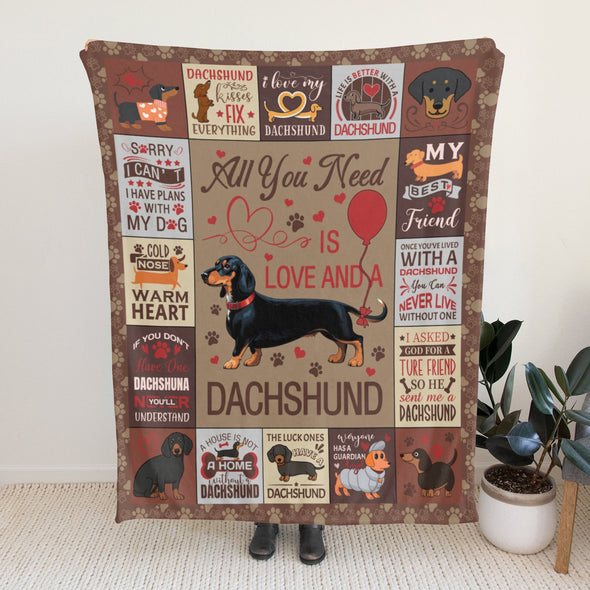 Dachshund Pattern Blanket Fleece Throw Blanket Super Soft Warm Gifts for Baby Girls Boys Kids Mom Grandma Room Decor