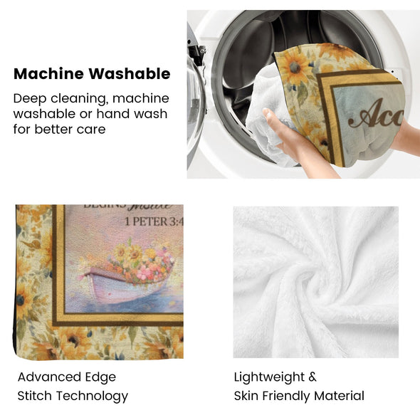 Sunflower Blanket Fleece Throw Blanket Super Soft Warm Gifts for Baby Girls Boys Kids Mom Grandma Room Decor