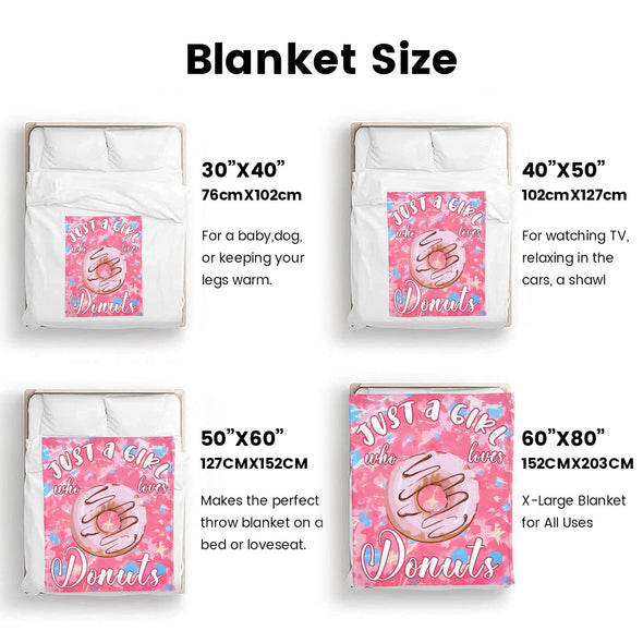 Donut Pattern Blanket Fleece Throw Blanket Super Soft Warm Gifts for Baby Girls Boys Kids Mom Grandma Room Decor