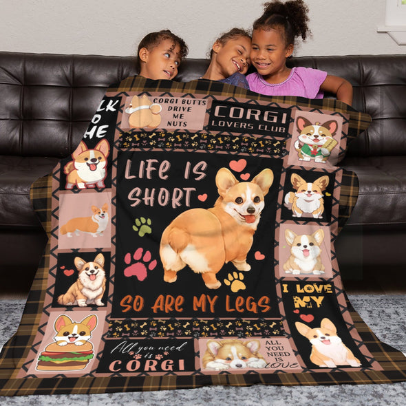 Corgi Blanket Fleece Throw Blanket Super Soft Warm Gifts for Baby Girls Boys Kids Mom Grandma Room Decor