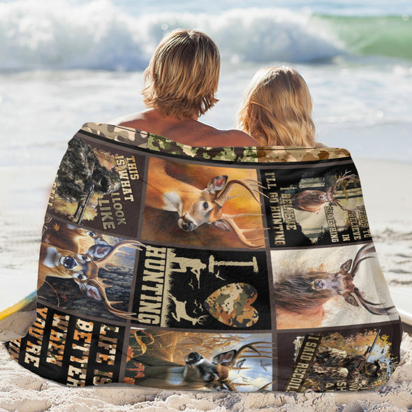 Deer Pattern Blanket Fleece Throw Blanket Super Soft Warm Gifts for Baby Girls Boys Kids Mom Grandma Room Decor