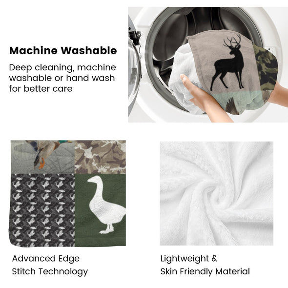 Deer Pattern Blanket Fleece Throw Blanket Super Soft Warm Gifts for Baby Girls Boys Kids Mom Grandma Room Decor