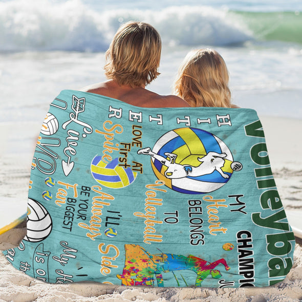 Volleyball Pattern Blanket Fleece Throw Blanket Super Soft Warm Gifts for Baby Girls Boys Kids Mom Grandma Room Decor
