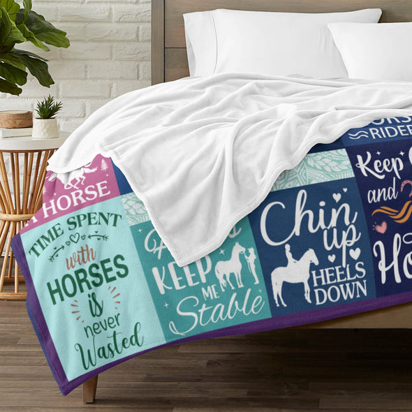Horse Blanket Gift for Women Girl Who Loves Horses for Sofa Couch Bed Room Birthday Decor Bed Travel