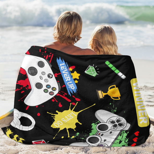 Gamer Blanket Fleece Throw Blanket Super Soft Warm Gifts for Baby Girls Boys Kids Mom Grandma Room Decor