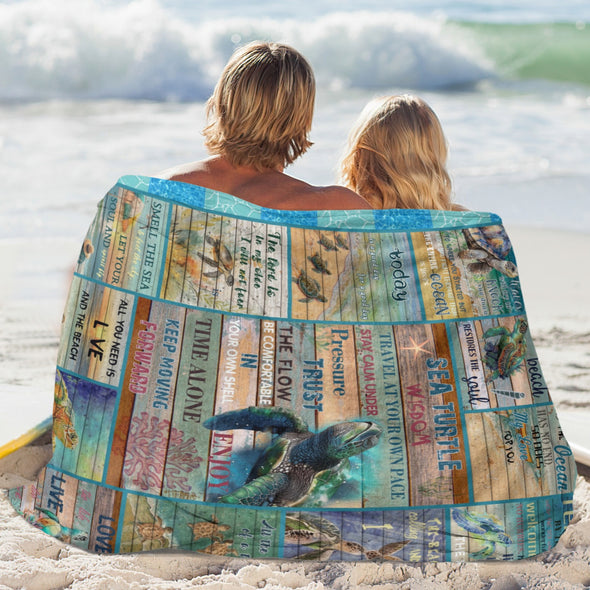 Turtle Pattern Blanket Fleece Throw Blanket Super Soft Warm Gifts for Baby Girls Boys Kids Mom Grandma Room Decor
