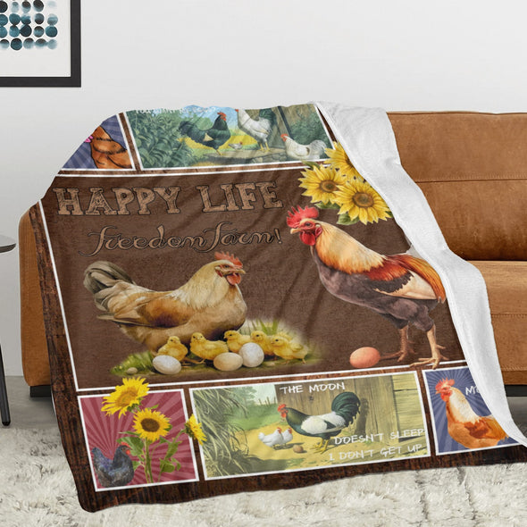 Chicken Pattern Blanket Fleece Throw Blanket Super Soft Warm Gifts for Baby Girls Boys Kids Mom Grandma Room Decor