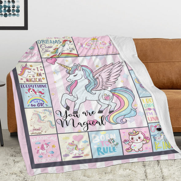 Unicorn Throw Blanket Super Soft Warm Cozy Fuzzy Plush Blanket Gifts for Girls Boys Kids Room Decor