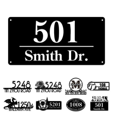 Custom Metal House Door Numbers Personalized Street Address Signs Mailbox Plaque for Outside Garden Housewarming Gift