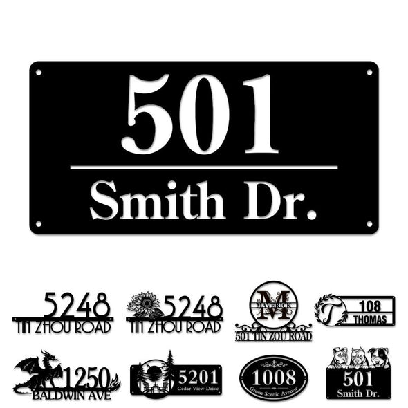 Custom Metal House Door Numbers Personalized Street Address Signs Mailbox Plaque for Outside Garden Housewarming Gift