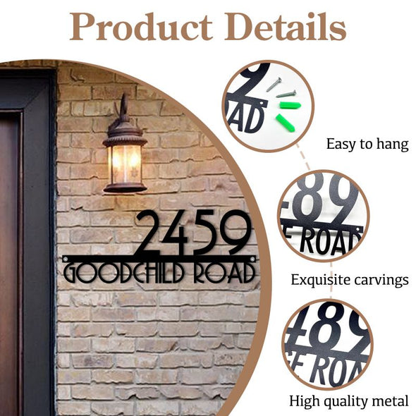 Custom Metal House Door Numbers Personalized Street Address Signs Mailbox Plaque for Outside Garden Housewarming Gift