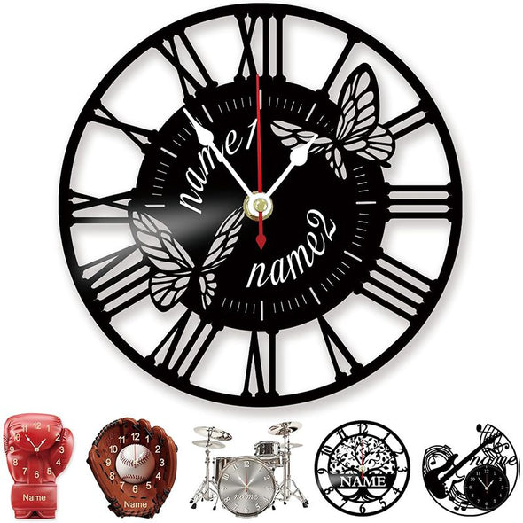 Personalized Clock with Name, Custom Metal Clock for Home Decoration Music Classroom Living Room Birthday Christmas