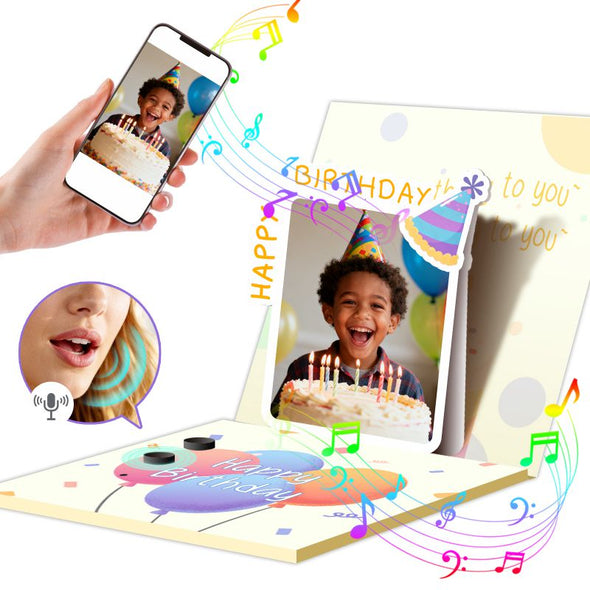 Custom Musical Greeting Cards with Personalized Photo Music Christmas Birthdays Valentine's Day and Weddings Gift for Family Friends and Couples