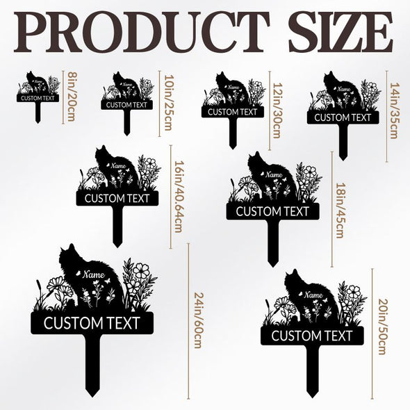 Custom Metal Pet Grave Markers Personalized Cat Breed Memorial Stake Tombstone for Garden Yard Graveside Pet Loss Gifts