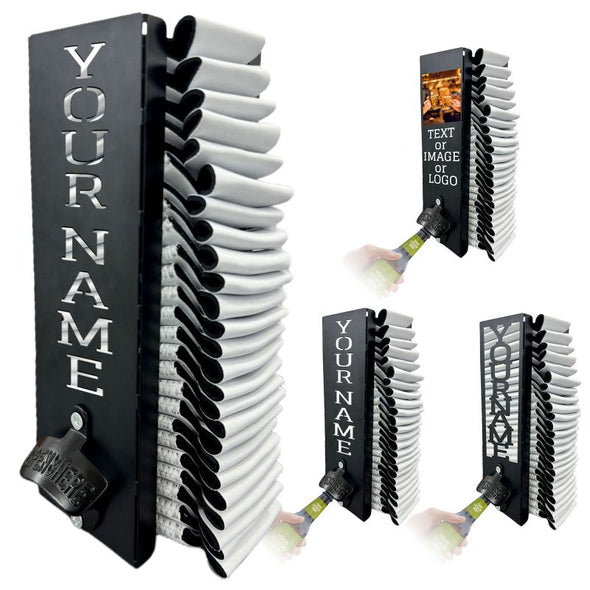 Custom Can Cooler Holder with Bottle Opener, Personalized Beer Bottle Sleeves Metal Holder Engraved Text for Birthday Party Wedding Gifts