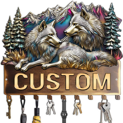 Personalized Metal Key Holder Custom Family Name Rack Hooks for Wall Mount Home Living Room Kitchen Decor Housewarming Wedding Gift