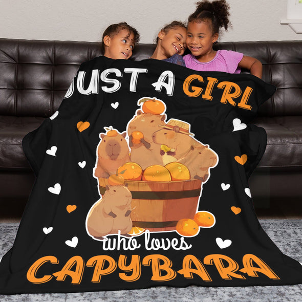 Capybara Pattern Blanket Fleece Throw Blanket Super Soft Warm Gifts for Baby Girls Boys Kids Mom Grandma Room Decor