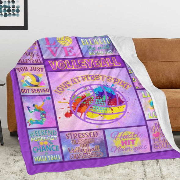 Volleyball Pattern Blanket Fleece Throw Blanket Super Soft Warm Gifts for Baby Girls Boys Kids Mom Grandma Room Decor