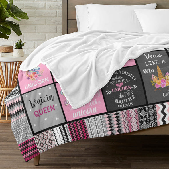 Unicorn Throw Blanket Super Soft Warm Cozy Fuzzy Plush Blanket Gifts for Girls Boys Kids Room Decor