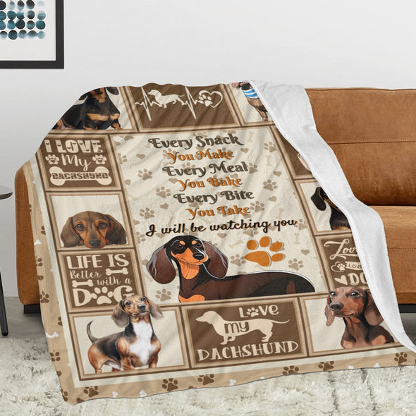 Dachshund Pattern Blanket Fleece Throw Blanket Super Soft Warm Gifts for Baby Girls Boys Kids Mom Grandma Room Decor