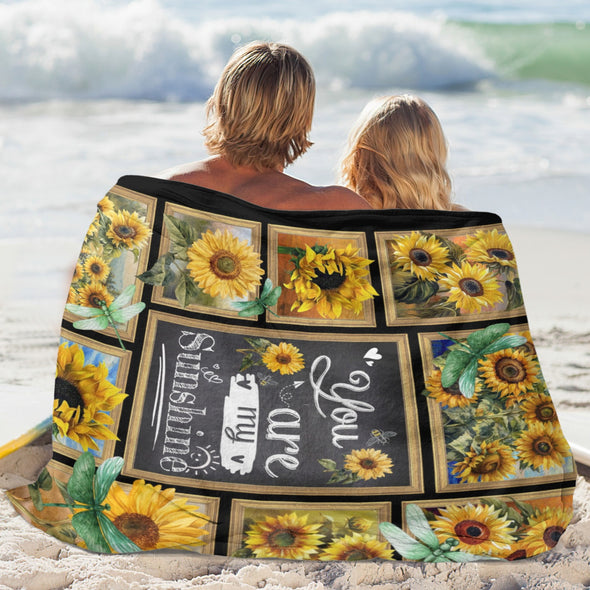 Sunflower Blanket Fleece Throw Blanket Super Soft Warm Gifts for Baby Girls Boys Kids Mom Grandma Room Decor