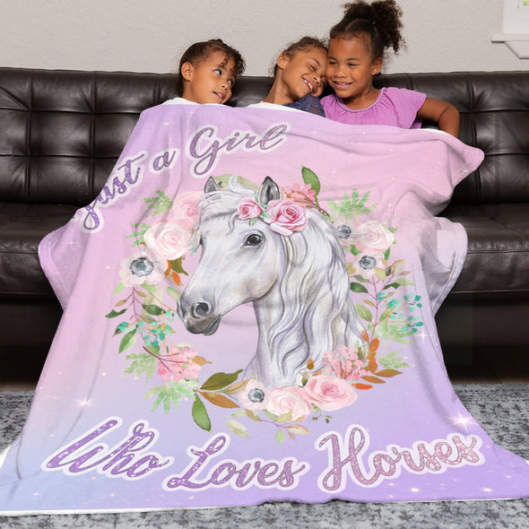 Horse Blanket Gift for Women Girl Who Loves Horses for Sofa Couch Bed Room Birthday Decor Bed Travel