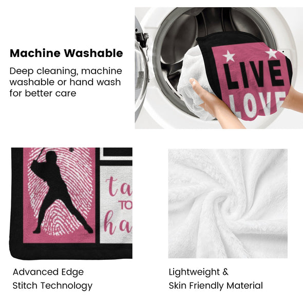 Baseball Pattern Blanket Fleece Throw Blanket Super Soft Warm Gifts for Baby Girls Boys Kids Mom Grandma Room Decor